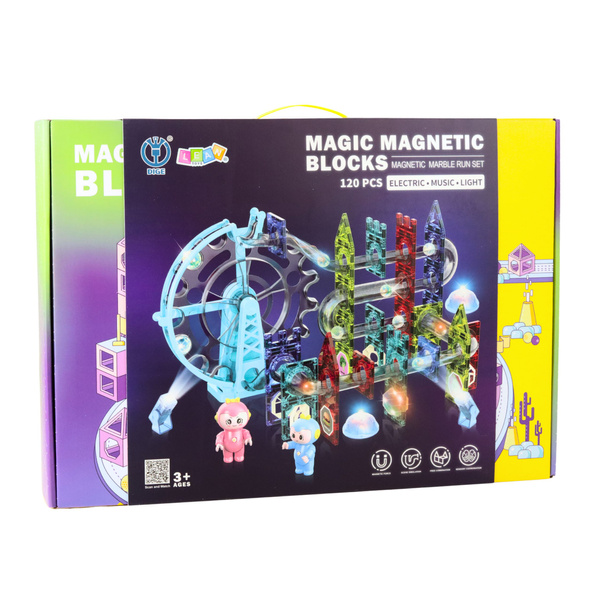 Magnetic Space Blocks Ball Track Luminous People 120 pcs.