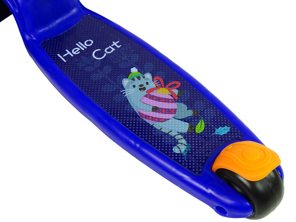 Tricycle Balance Scooter Luminous Wheels Navy Blue Cat