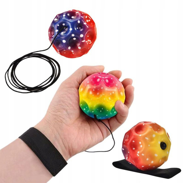 Moon Ball on Elastic Band for Dexterity Exercises, 6.5 cm indentations