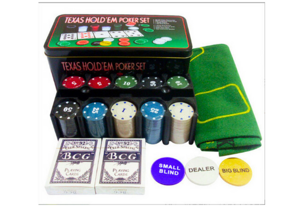 Poker Game Set 2 Decks of Cards Chips Game Board