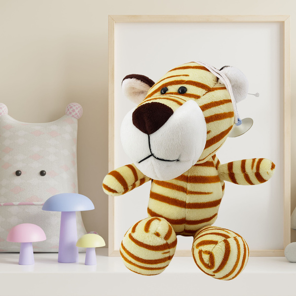 Plüschtier Tiger mit Saugnapf Creme 23 x 12 cm