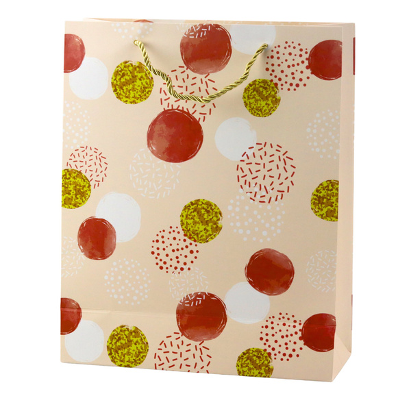Gift Bag Dot Pattern Gold Pastel 32 × 26 × 10 cm