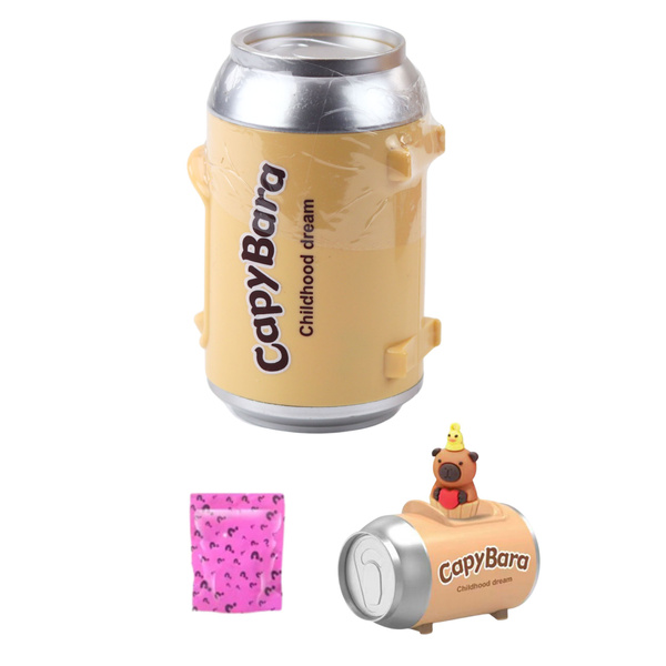 Capybara-Figur-Schlüsselanhänger und Überraschungskarten in einer Dose