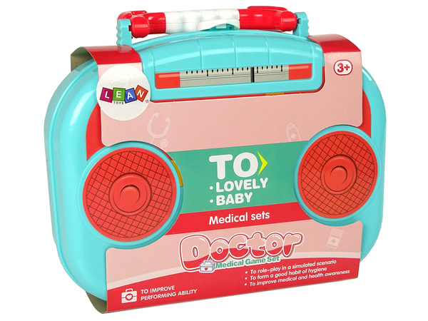 Little Doctor Set Turquoise Suitcase Stethoscope Scissors