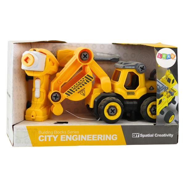 Ferngesteuerter Schraubendreher-Bagger RC Gelb 2in1