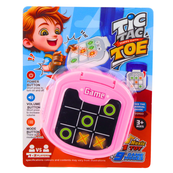 Tic Tac Toe Electronic Game 9 Modes Pink