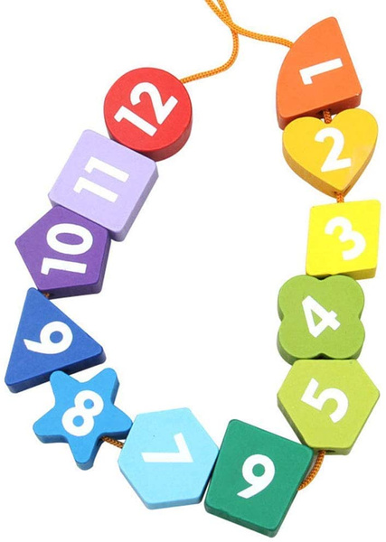 Wooden Educational Sorter Clock Learning Numbers Shapes Colours