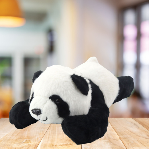 Plüsch-Maskottchen Kuscheltier liegender Panda schwarz-weiß 30cm