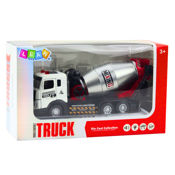 Concrete Mixer Construction Vehicle Metal Cabin Rotating Drum Lights Sounds