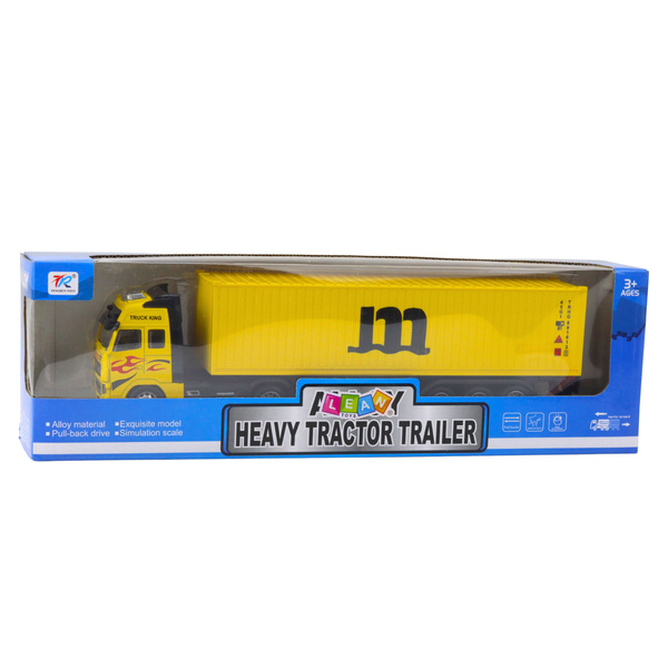 LKW mit Container, Metallkabine, Rückziehantrieb, Gelb