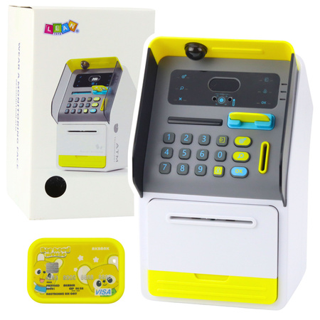 ATM Safe Piggy bank PIN code ATM card Yellow