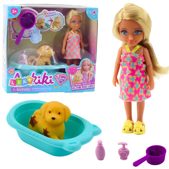Doll Dog Bathtub Bathing Set Interactive Accessories For Girls