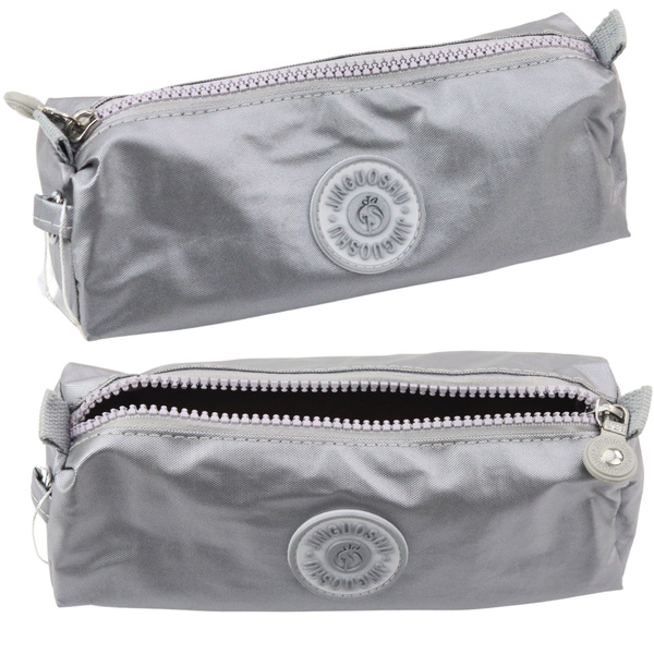 School Pencil Case Organizer Single Compartment Gray 21.5cm