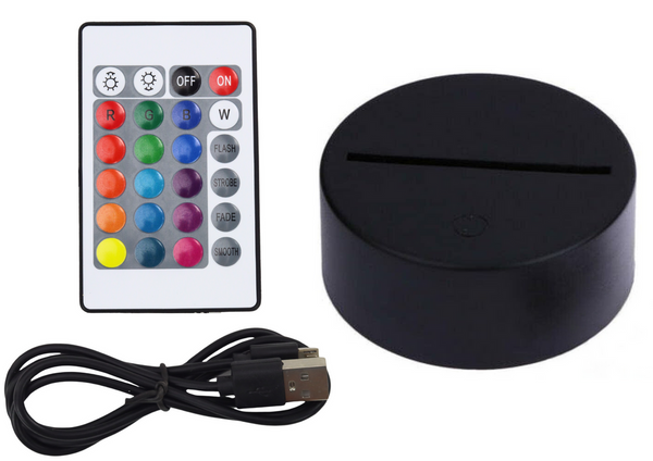 Wireless Lamp Statuette Ball 3D LED Remote Control