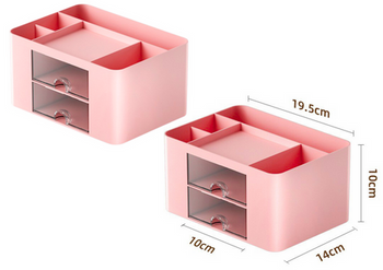 Desk Storage Organizer Drawers Pink