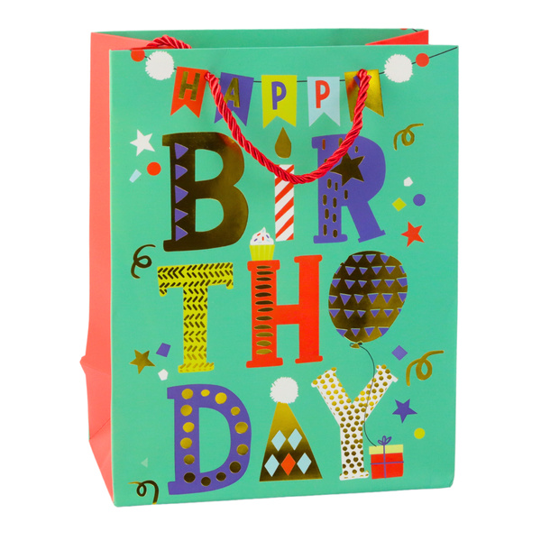 Paper Gift Bag Birthday Patterns 23 x 18 x 10.5 cm