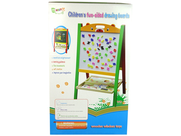 Wooden Whiteboard 2in1 Magnets Writer Numbers Action Words