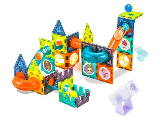 Glowing Slide For Balls Magnetic Blocks 75 Elements