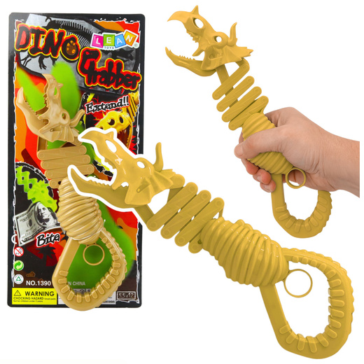 Biting Skeleton Dinosaur Grapple Gun Brown