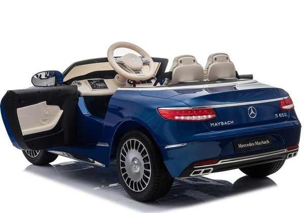 Kinderfahrzeug Mercedes Maybach Blau lackiert EVA-Reifen Ledersitz Auto