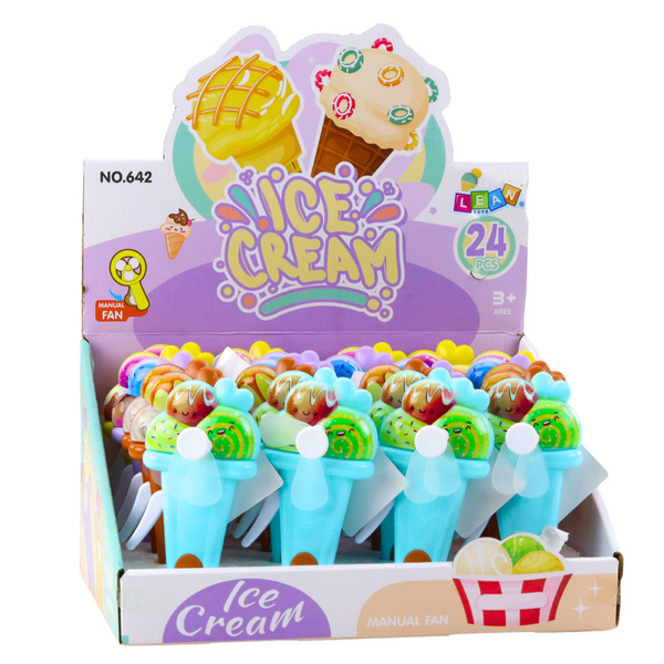 Windradventilator für Kinder, mechanischer Antrieb, Eiscrememischung, Farbe