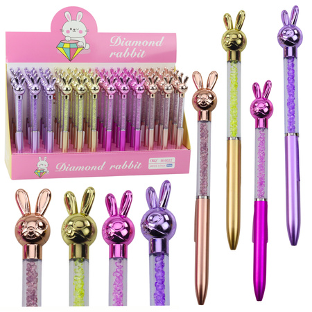 Rabbit Ballpoint Pen Diamonds Blue Refill 0.7mm Mix