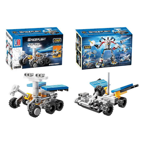 Construction Bricks Space Set Rockets Antennas Robots 2in1 44-54 pcs.