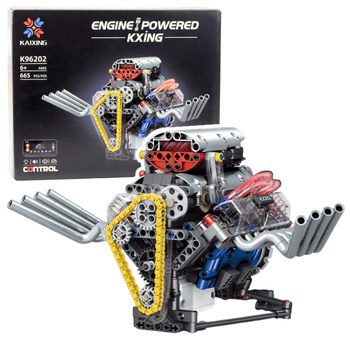 Construction Bricks Set Engine Model V Powered 665 pcs.