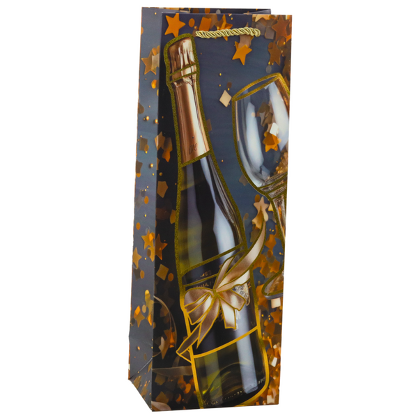 Geschenktüte für Wein, Papierflasche, Champagner, 35 x 12 x 9 cm