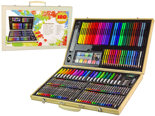 Artistic Painting Set Wooden Suitcase 180 Pieces
