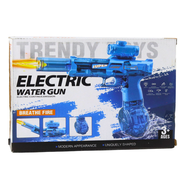 Electric Water Gun Weapon Rechargeable Battery Light Blue