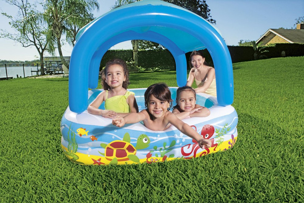 Aufblasbarer Pool für Kinder mit Überdachung 140 x 140 x 114 cm Bestway 52192