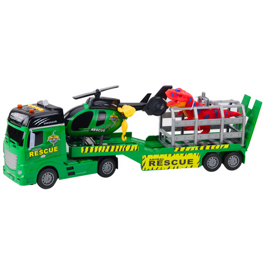 Rettungsset, LKW, Hubschrauber, Auto, Dinosaurier, Lichter, Geräusche