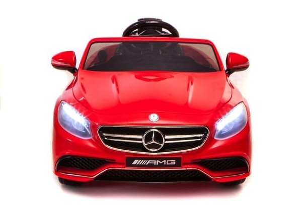 Mercedes S63 AMG Red - Electric Ride On Car - Rubber Wheels Leather Seat RC