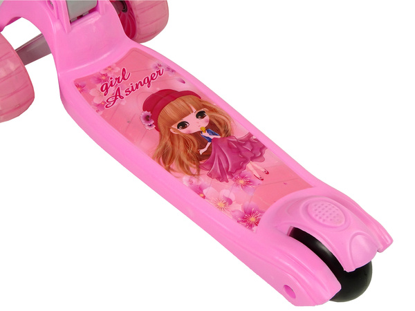 Tricycle Balance Scooter Luminous Wheels Pink Girl