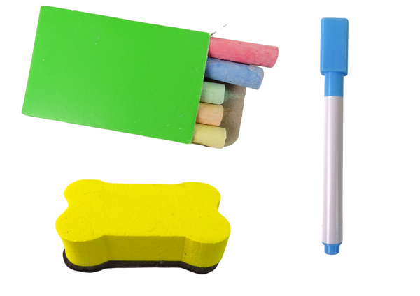 Wooden education board 2in1 Magnetic-chalkboard + Accessories Counting Table Multiplication Alphabet