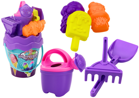 Sand Set, Bucket, Spatula, Rake, Watering Can, Ice Cream