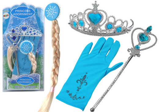 Kleine Prinzessin Zubehör Set Zauberstab Handschuh Krone Schneekönigin