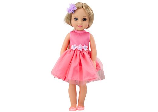 Puppe Langes Haar Rosa Kleid Haarnadelbürste 38cm
