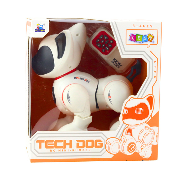 Interactive Robot Dog Remote Control Light Sound White Orange