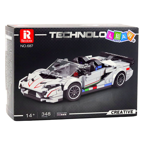 Construction Bricks Sports Car Convertible SVJ White 348 pcs.