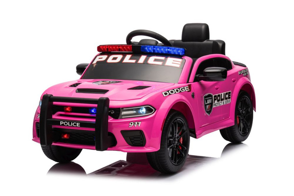 Battery Car Dodge Charger Police Pink