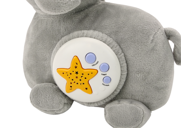 Plush Elephant Projector Sleeper Elephant Gray Cuddly Toy Stars Melodies