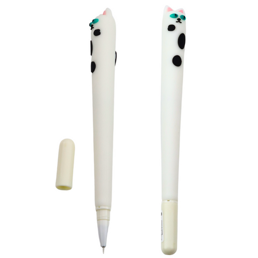 Cat Gel Pen Blue Ink Cap Patches White 16.5cm