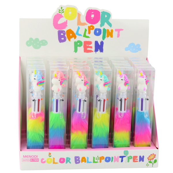 School Office Pen With Fur Unicorn Multicolor