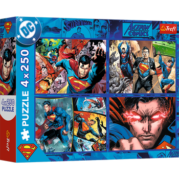 Puzzle - 4x250 - Odwaga Supermana - Warner Superman - Trefl 13340