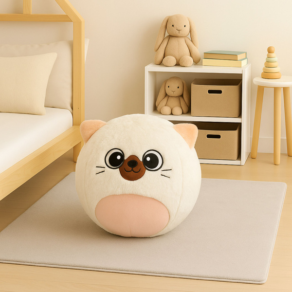 Hüpfball mit Wachstumsfunktion, weiß, Kätzchenmotiv, 50 cm