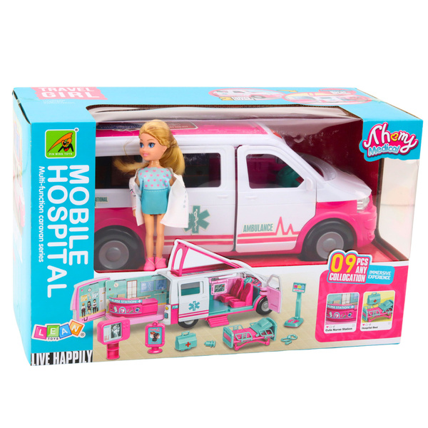Mobile Hospital Ambulance 2in1 Doll Doctor Medical Accessories