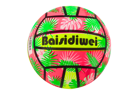 Rubber Ball Bright Leaves Pink 24 Cm