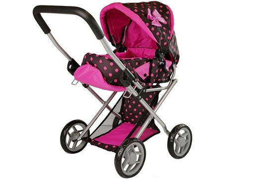 Alice Doll Kinderwagen Tragetasche Schwarz-Pink